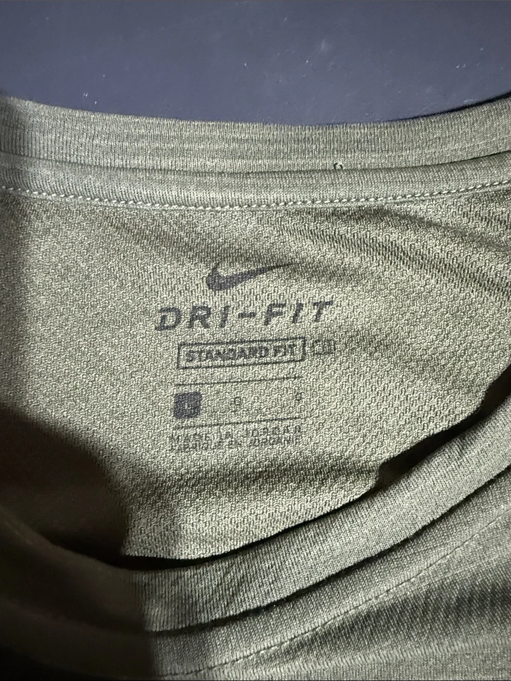 Nike Olive Green Dri-FIT Short Sleeve Athletic Tee